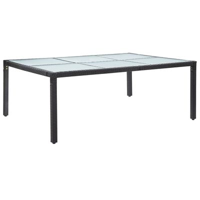 vidaXL 屋外テーブル ブラック 200x150x74cm ポリラタン製