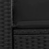 vidaXL ガーデンソファ クッション付き 2人掛け ブラック ポリラタン