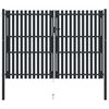 vidaXL 両開きドアフェンスゲート スチール 300x200 cm アンスラサイト