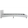 vidaXL ベッドフレーム LEDライト付き ホワイト 合成皮革製 160x200cm