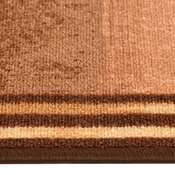 vidaXL カーペットランナー ブロック柄 滑り止めジェル付き ベージュ 67x120cm