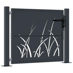 vidaXL ガーデンゲート アンスラサイト 100x100 cm スチール グラスデザイン