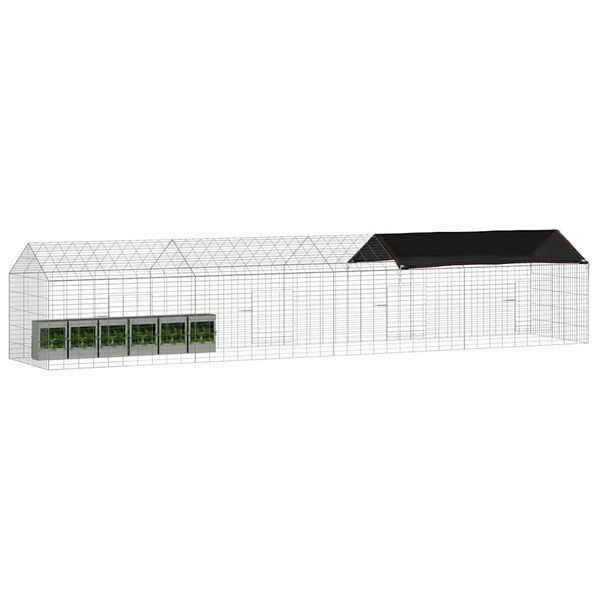 vidaXL ウサギケージ シルバー 400 x 78 x 78 cm 亜鉛めっき鋼