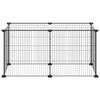 vidaXL 8パネルペットケージ ブラック 35x35 cm スチール