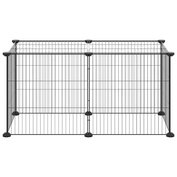 vidaXL 8パネルペットケージ ブラック 35x35 cm スチール