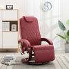 vidaXL TVが見やすいマッサージリクライニングチェア ワインレッド 合成皮革製