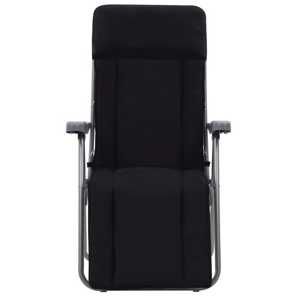 vidaXL 折りたたみガーデンチェア クッション付き 2点 ブラック