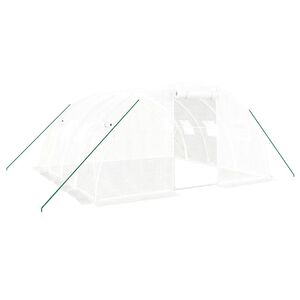 vidaXL スチールフレーム温室（白）16m&sup2; 4x4x2m