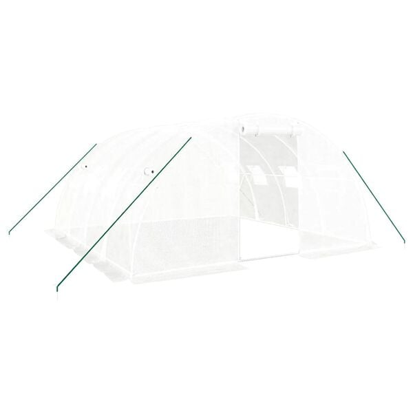 vidaXL スチールフレーム温室（白）16m&sup2; 4x4x2m