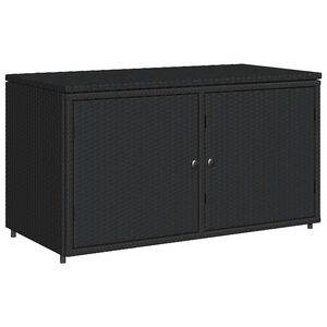 vidaXL ガーデン収納キャビネット 110x55x60.5 cm ポリラタン製 ブラック