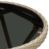 vidaXL ティーテーブル 60cm ポリラタン＆強化ガラス製 ベージュ