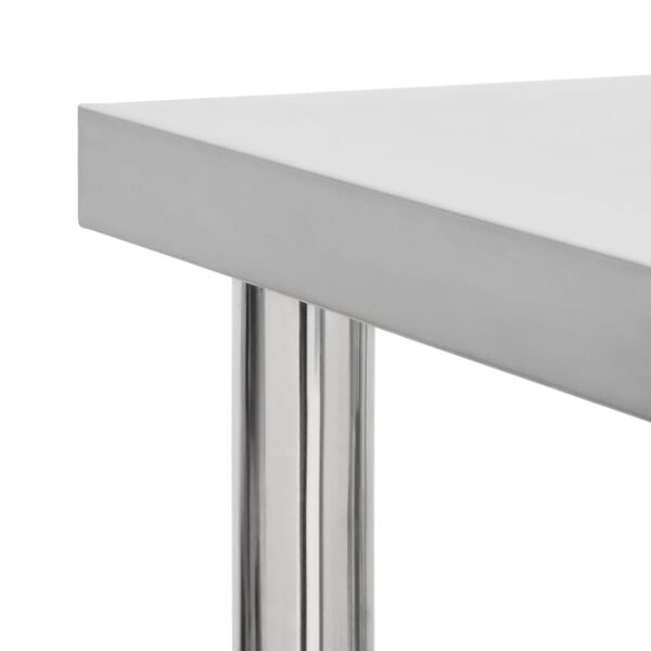 vidaXL キッチン作業机　車輪付き 80x45x85 cm ステンレススチール