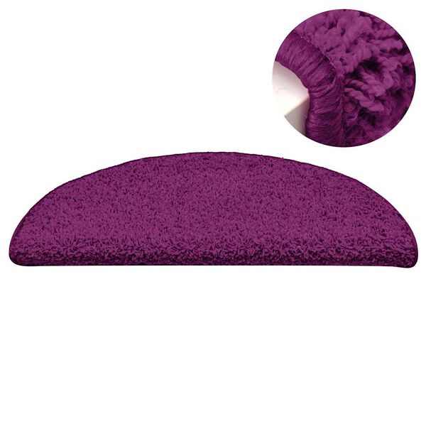 vidaXL 階段マット 15枚入り 56x17x3 cm ピンク 半円形