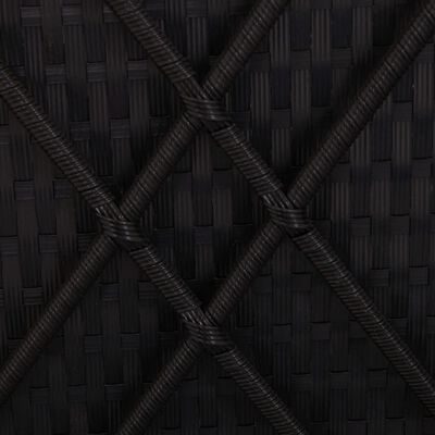 vidaXL サンラウンジャー クッション＆ティーテーブル付き ポリラタン製 ブラック