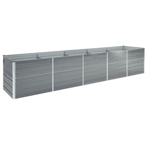 vidaXL ガーデンレイズドベッド 400x80x77cm 亜鉛メッキ鋼製 グレー