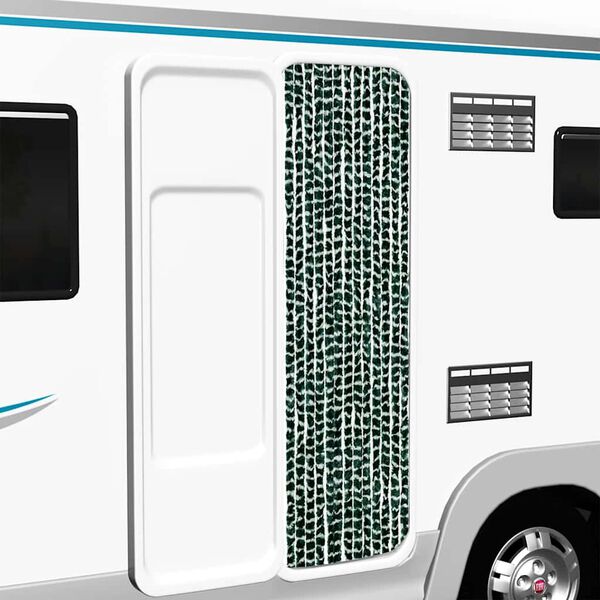 vidaXL 虫よけカーテン グリーン＆ホワイト 56x185cm シェニール