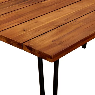 vidaXL 屋外テーブル ヘアピンレッグ付き 140x80x75cm アカシア無垢材