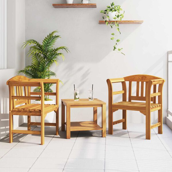 vidaXL バラのベンチ ナチュラル 68.5 x 46 x 82.5 cm ソリッドアカシアウッド