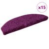 vidaXL 階段マット 15枚入り 65x21x4 cm バイオレット 半円形 大