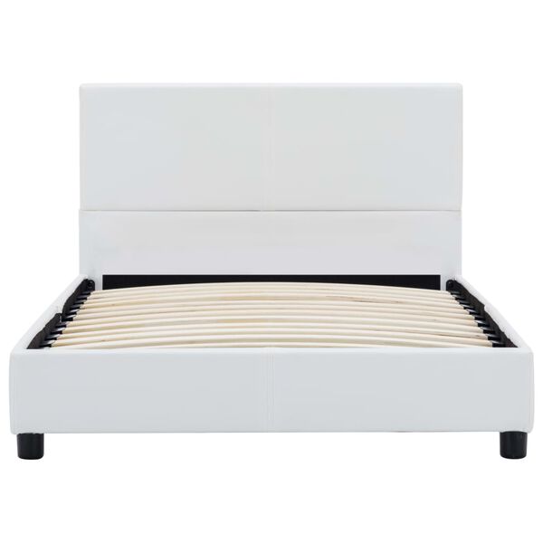 vidaXL ベッドフレーム ホワイト 合成皮革製 90x200cm