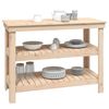 vidaXL ワークベンチ 110.5x50x80 cm 無垢材 パイン材