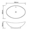 vidaXL ラグジュアリー セラミック製 洗面ボウル 楕円形 オーバーフロー付き 59x38.5cm