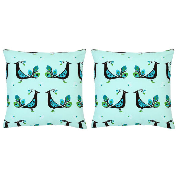 vidaXL クッション2点 柄プリント マルチカラー 40x40cm コットン製