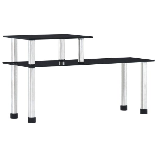 vidaXL キッチンシェルフ ブラック 45x16x26cm 強化ガラス製