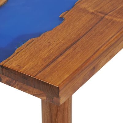 vidaXL コンソールテーブル チーク材 樹脂 100x35x75 cm