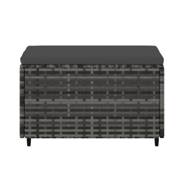 vidaXL ガーデンフットレスト クッション付き グレー ポリラタン製