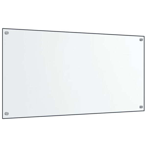 vidaXL キッチン用 汚れ防止板 2点 透明 80x60cm 強化ガラス製