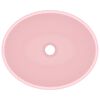 vidaXL ラグジュアリー 洗面器 楕円型 マットピンク 40x33cm セラミック製