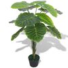 vidaXL 人工観葉植物 サトイモ ポット付き 85cm グリーン