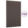 vidaXL ルーフパネル 12点 亜鉛メッキスチール ブラウン 60x36 cm