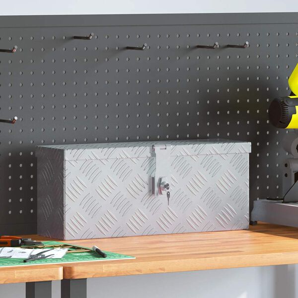 vidaXL アルミボックス 48.5x14x20cm シルバー