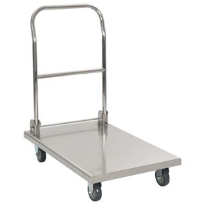 vidaXL プラットフォームトロリー シルバー 82x53x86cm ステンレススチール製