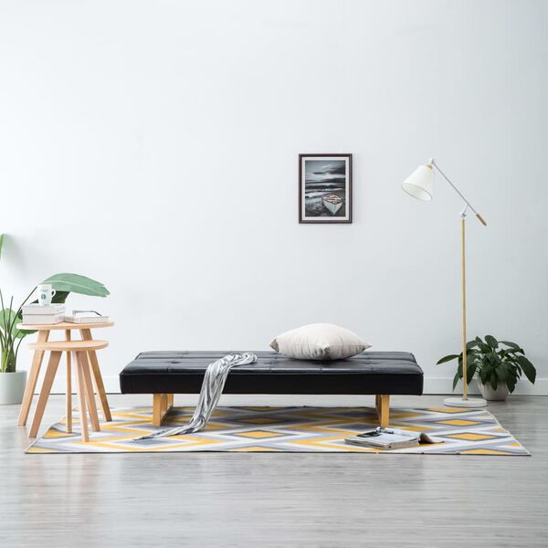 vidaXL ソファベッド 合成皮革製 ブラック