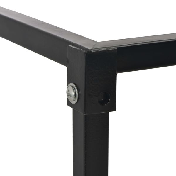 vidaXL 薪ラック ベース付き ブラック 37x37x113cm スチール製