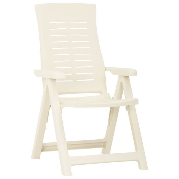 vidaXL ガーデンリクライニングチェア 2点 プラスチック製 ホワイト