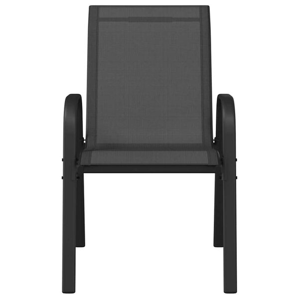 vidaXL スタッキングガーデンチェア 4脚セット ブラック テキスタイル生地