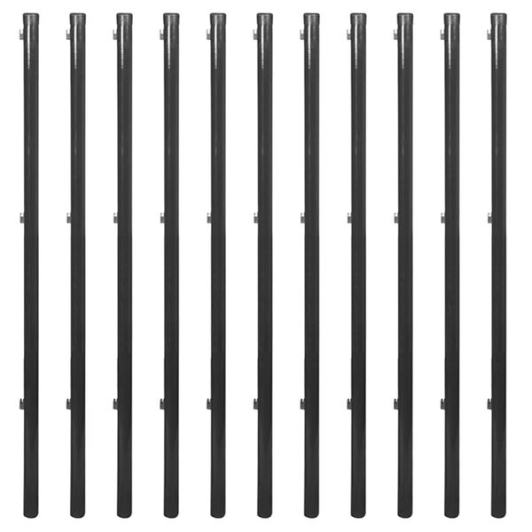 vidaXL 金網フェンス スパイク アンカー付き 0.8x25m グレー