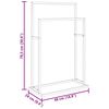 vidaXL 自立式タオル掛け ブラック 48x24x78.5 cm 鉄製
