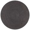 vidaXL 手作りラグ ジュート素材 円型 120cm ダークグレー