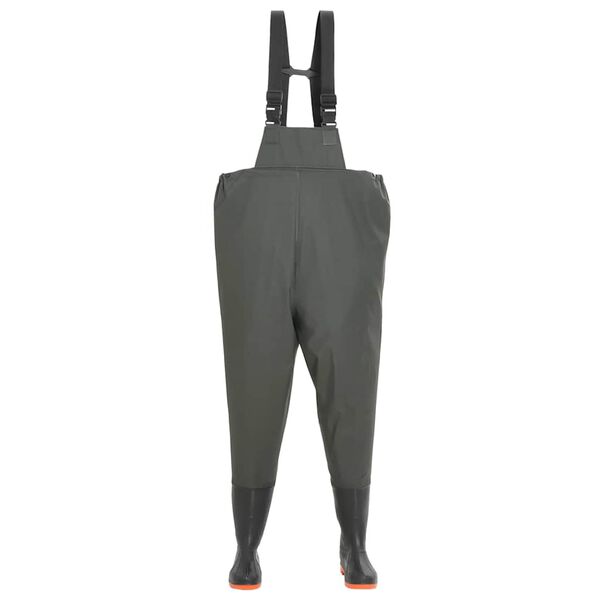 vidaXL ウェーディングパンツ ブーツ付き グリーン サイズ42