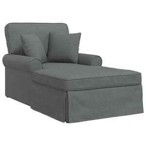 vidaXL スカート付きシェーズラウンジ 3 個 ダークグレー 布 91 x 157 x 91 cm
