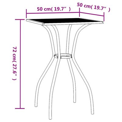 vidaXL ガーデンテーブル アントラシート 50x50x72 cm スチールメッシュ