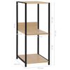 vidaXL 小型 ブックシェルフ ストレート ブラック＆オーク33.5x39.6x79.7cm エンジニアリングウッド