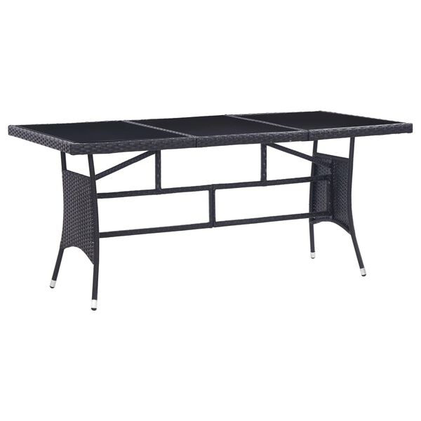 vidaXL 屋外ダイニング9点セット ポリラタン製 ブラック