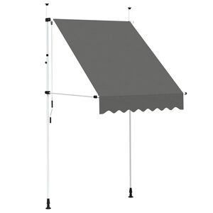 vidaXL 手動引き込み式オーニング 150cm アントラシート