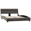 vidaXL ベッドフレーム LEDライト付き グレー 合成皮革製 140x200cm